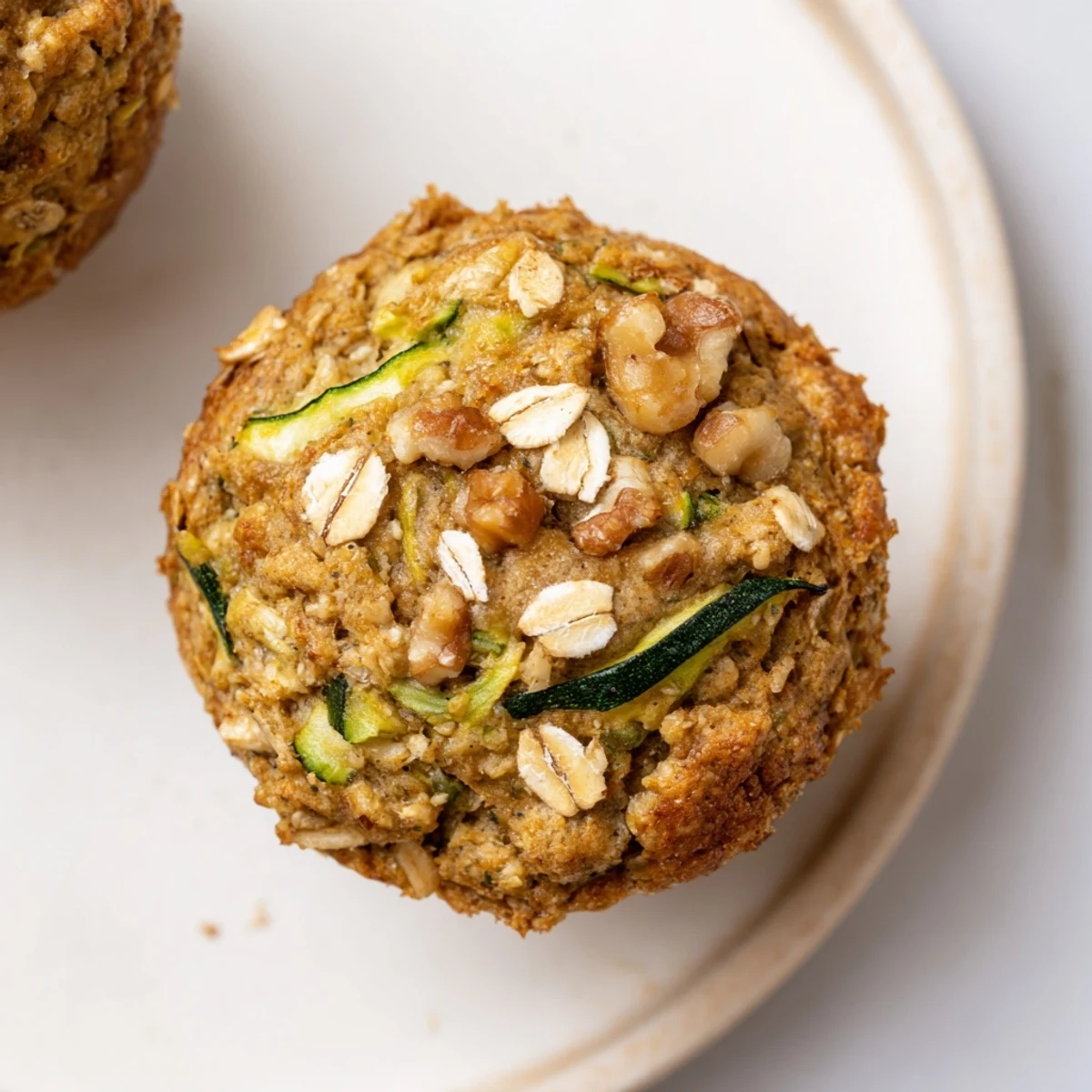 Warm, freshly baked freezer-friendly breakfast muffins with visible banana pieces, perfect for a quick breakfast.