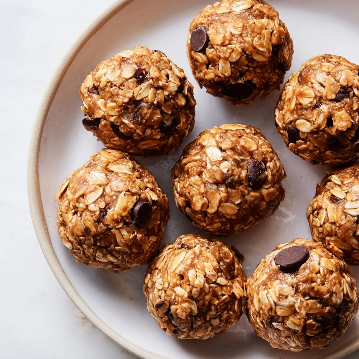 A close-up of delicious No-Bake Peanut Butter Energy Balls, perfect for a quick, healthy treat.