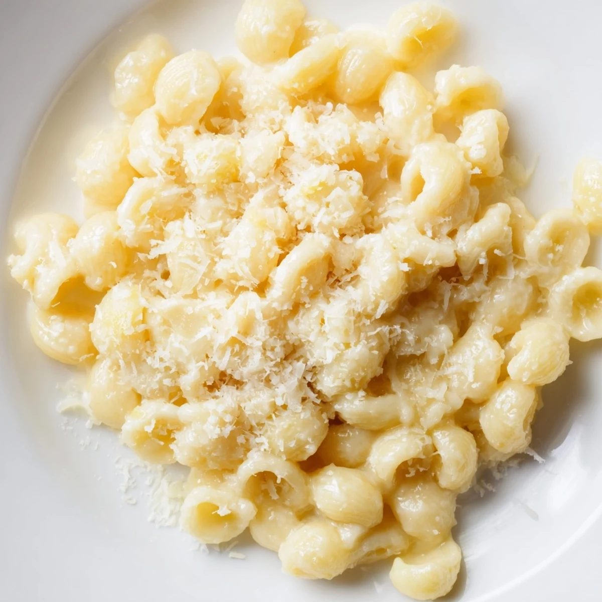 Steaming bowl of 15-Minute Garlic Parmesan Pasta, creamy and studded with grated Parmesan, ideal for dinner.