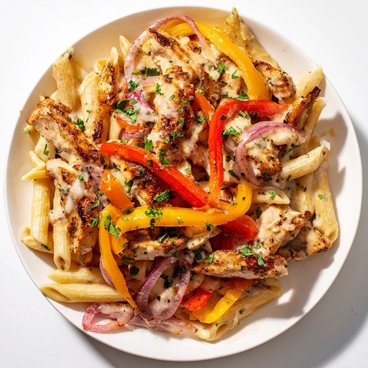 A close-up of delicious Cajun Chicken Pasta, perfect for a cozy weeknight dinner.