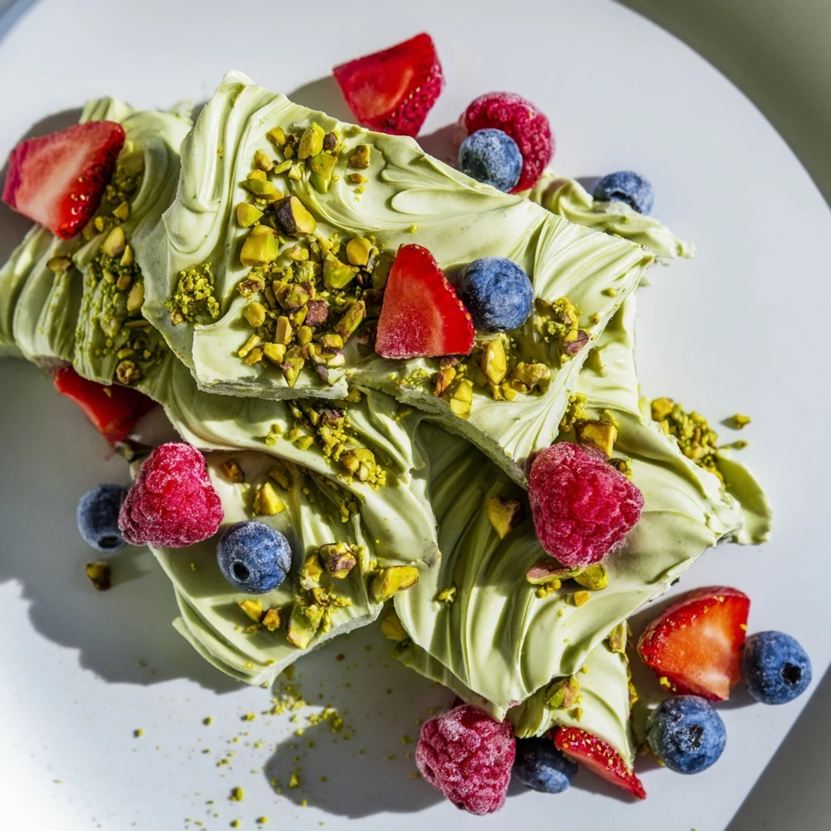 Enjoy the colorful layers of this delicious Frozen Yogurt Bark, a refreshing, homemade treat.