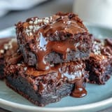Rich, dense tahini chocolate brownies topped with extra chips, ready to bake.