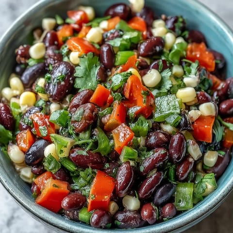This zesty Cowboy Caviar appetizer is served chilled with crispy tortilla chips for dipping.