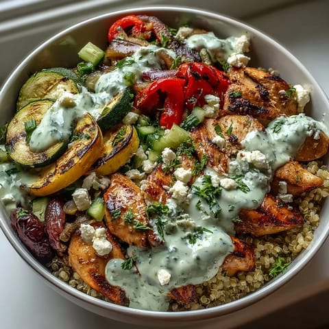 Healthy Grilled Mediterranean Bowl