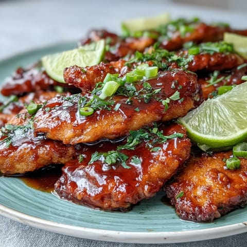 Pressure-cooked Thai Sweet Chili Chicken on a plate with a rich, glossy sauce and steamed white rice.