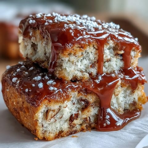 Warm Maple Donut Bars are cut into squares, ready to serve for a cozy breakfast treat.