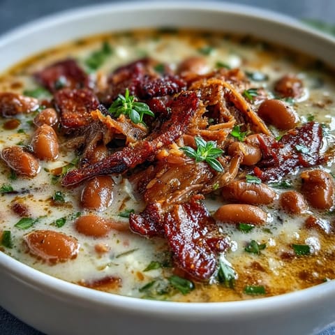 Ham Hock Bean Soup Cornbread