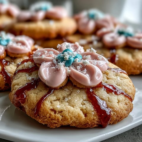 Delicate buttery cookies with soft pastel icing in shades of pink, yellow, and lavender, ideal for special occasions.  