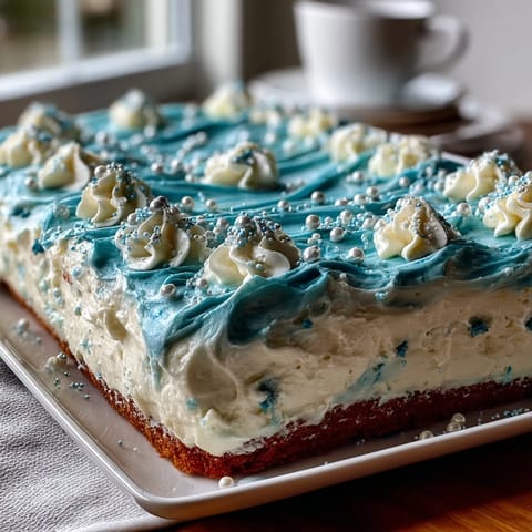 Whimsical Pisces Cake Sheet Cake with vanilla sponge, piped ocean waves, and edible pearls for a dreamy aquatic dessert.