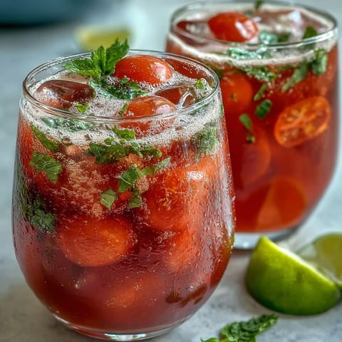 Vibrant watermelon lime sparkling punch with fresh mint and lime slices, perfect for spring gatherings and refreshing summer sipping.