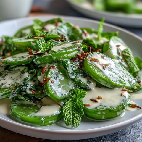 Vibrant Snap Pea and Radish Spring Salad topped with crunchy sesame seeds.