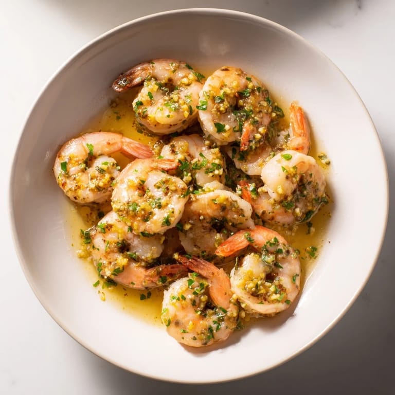 Tender shrimp in a skillet with the vibrant flavors of a 15-Minute Garlic Shrimp Scampi recipe.