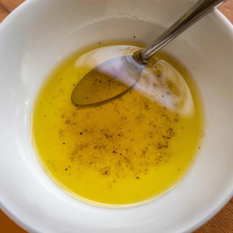 Golden-hued Simple Honey Vinaigrette Salad Dressing, a quick and easy dressing with bright flavors.