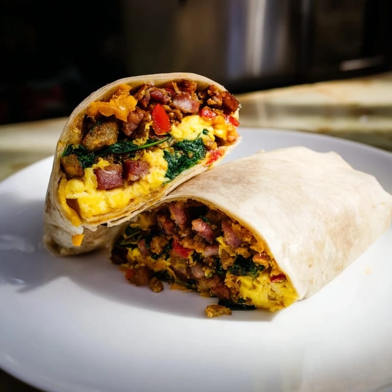 Warm, golden flour tortillas hold delicious Make-Ahead Breakfast Burritos, perfect for busy weekday mornings.