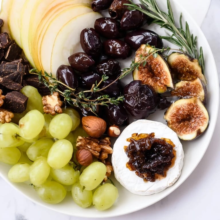 Imagine a vibrant Winter Solstice Board with creamy Brie and fresh pears, ready to eat.