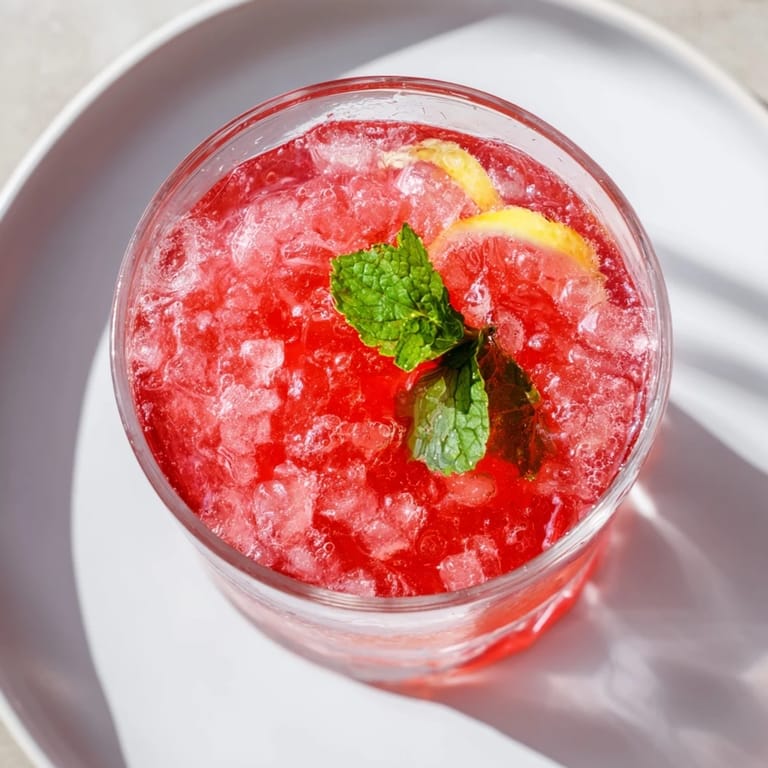 Homemade fruit refresher drinks in chilled glasses, garnished with mint — perfect for a hot day.