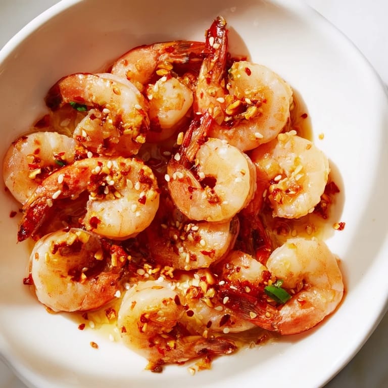 Vibrant image of easy Korean Garlic Butter Shrimp, sizzling in a skillet ready for a delicious meal.