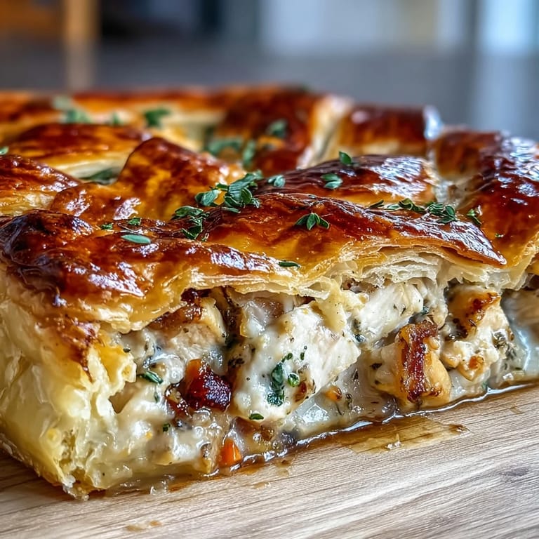 Tender chicken and leeks baked in a puff pastry masterpiece.