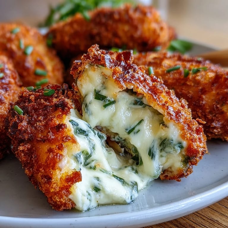 Golden, air-fried Air Fryer Jalapeño Poppers served warm with chives and melted cheddar on a plate.