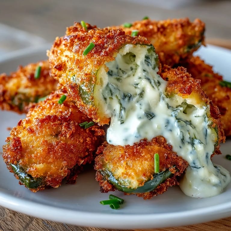 Spicy Air Fryer Jalapeño Poppers showing gooey filling and crunchy tops, an appetizer ready for game day.