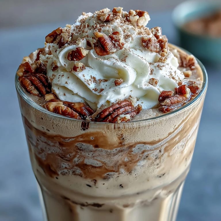 Hojicha milkshake blended with vanilla ice cream, showing a rich brown swirl and steam.