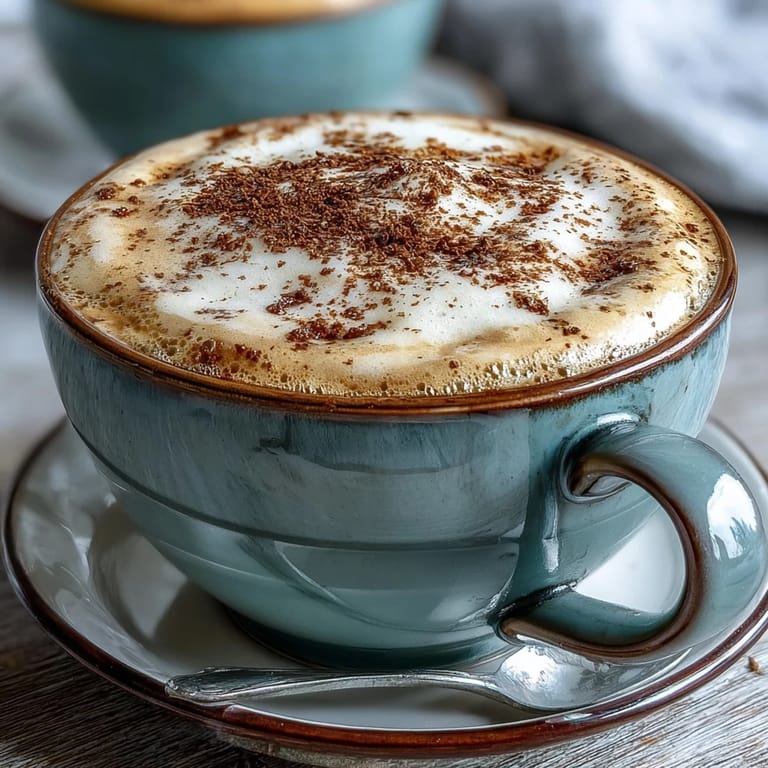 Steam rises from a creamy Hojicha Cappuccino, showcasing the rich roasted tea and frothy milk, perfect for a relaxing afternoon pick-me-up.