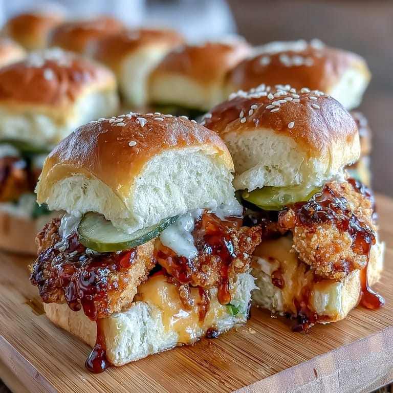 Freshly baked Spicy Honey Butter Chicken Sandwich Bake with toasted buns, sesame seeds, and juicy, saucy chicken tenders.