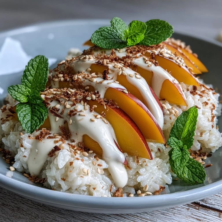 Enjoy ripe mango over warm coconut rice in these Mango Sticky Rice Breakfast Bowls for an easy, gluten-free breakfast.