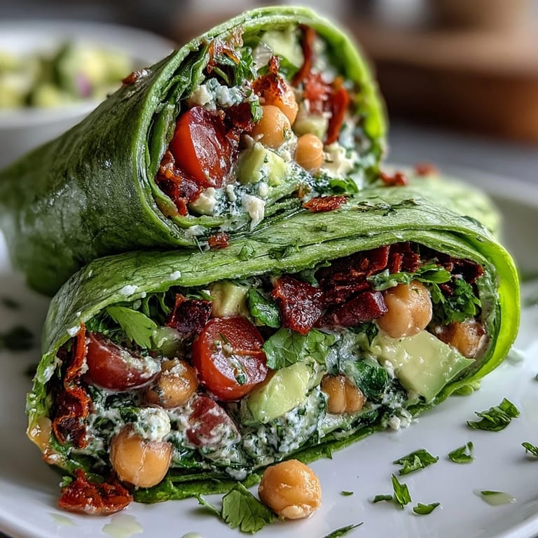Crunchy lettuce wraps filled with creamy avocado and protein-rich chickpeas, drizzled with zesty lemon dressing and fresh parsley.