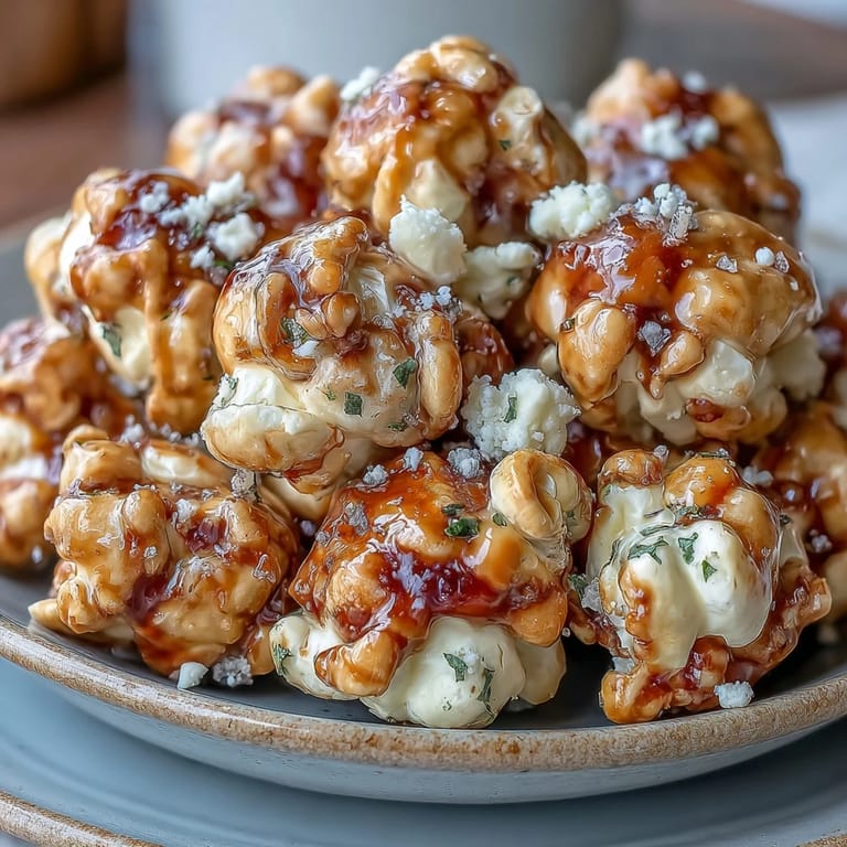 Aromatic truffle oil coats fluffy popcorn, topped with freshly grated Parmesan and delicate sea salt for a gourmet snack.