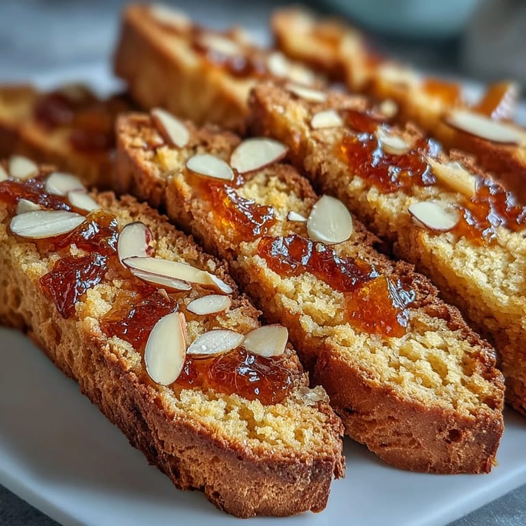 2. Golden biscotti studded with sweet candied orange and crunchy almonds, ideal for dessert wine pairing.  