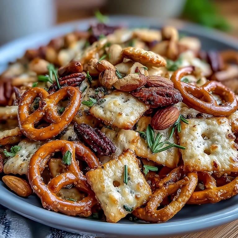 Golden sourdough Cheez-Its, salted pretzels, and roasted nuts combine for a bold, cheesy, crunchy snack mix.