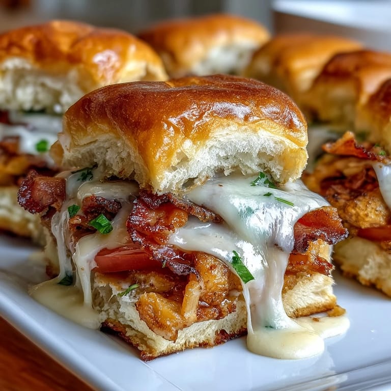 Golden-baked Hot Brown sliders with savory turkey, tomatoes, and Mornay sauce, topped with Parmesan and served warm for party snacking.