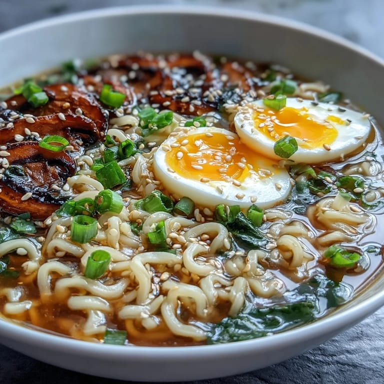 Savory Homemade Miso Ramen, steaming with rich broth and toppings.
