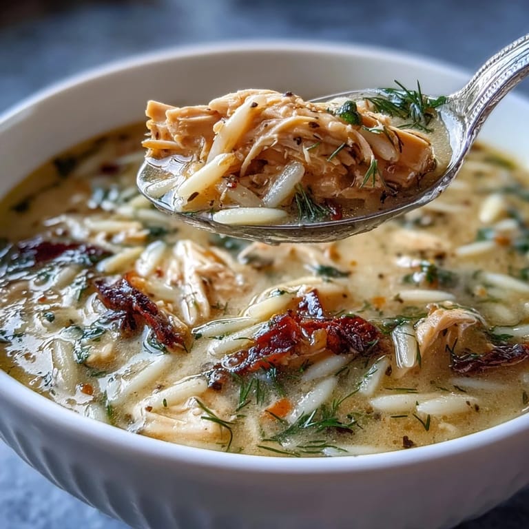Comforting avgolemono soup, featuring vibrant lemon and savory chicken broth.