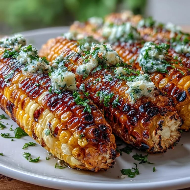 Sweet grilled corn, perfectly tender, paired with assorted fresh, zesty compound butters.