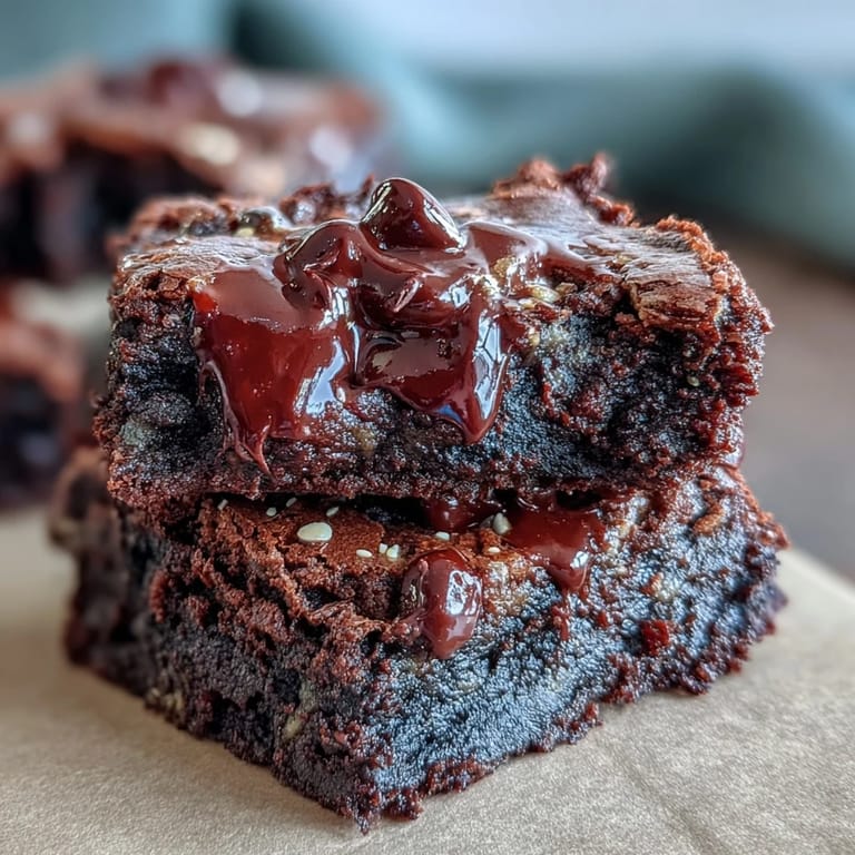 Slice rich, decadent tahini chocolate brownies for an irresistible sweet treat.