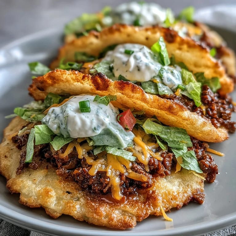 Fluffy cloud bread tacos with savory seasoned beef filling, a delightful low-carb meal.