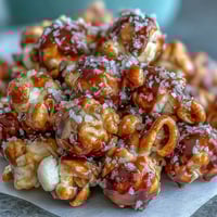 Luxurious truffle popcorn with Parmesan and fleur de sel, perfect for movie nights or elegant gatherings.