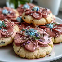 Beautiful flower-shaped cookies decorated with pastel royal icing, perfect for baby showers or spring celebrations.  