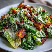 Celery Caesar Salad with Crunchy Croutons and Parmesan, a crisp and refreshing twist on a classic with tangy dressing.
