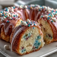 A slice of Spring Funfetti Cake with pastel buttercream swirls, perfect for celebrating with vibrant color and sweet vanilla flavor.