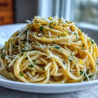 Creamy lemon butter pasta with silky sauce and fresh parsley garnish, perfect for a quick and flavorful vegetarian dinner.  
